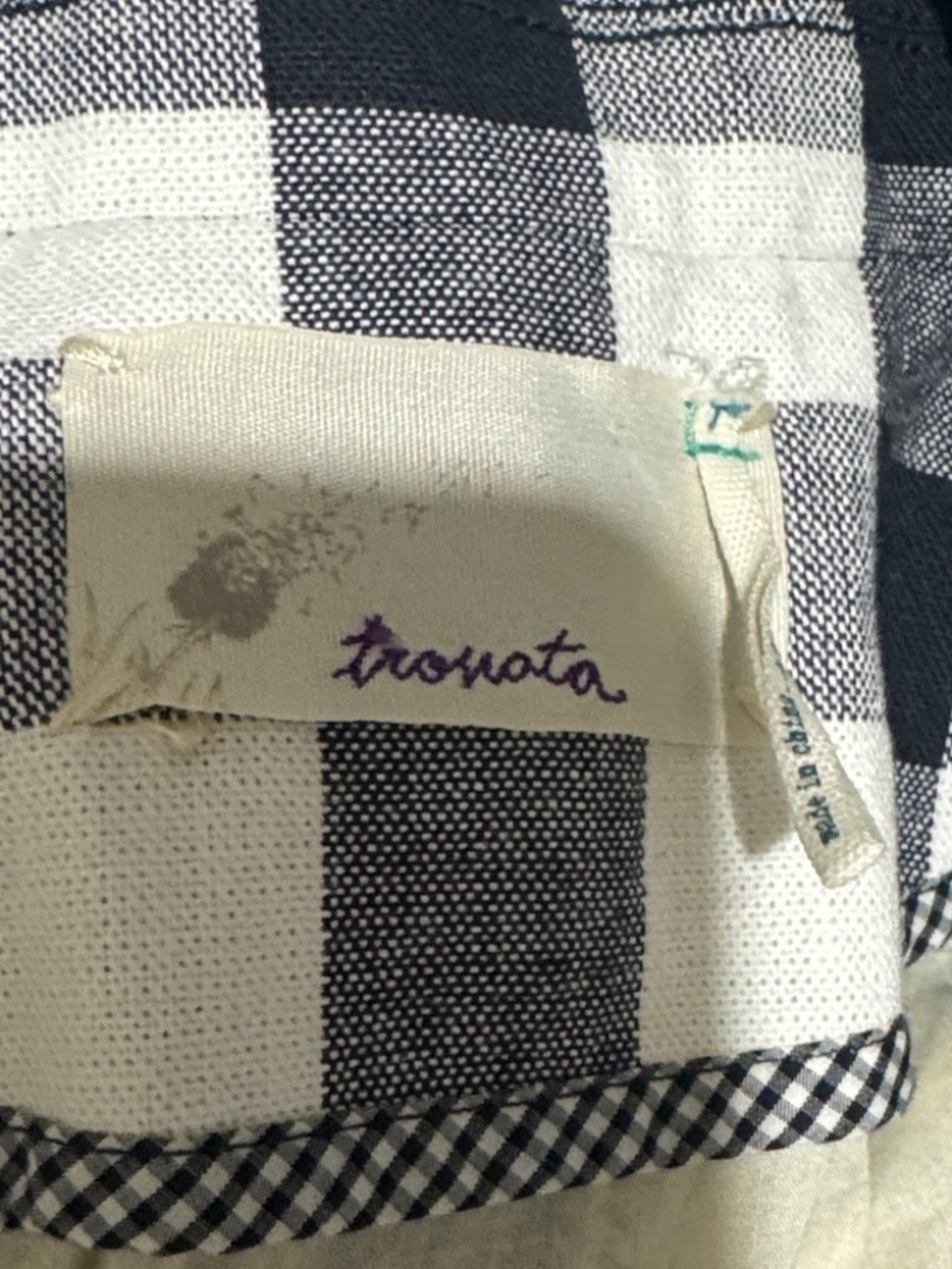 Trovata 100% Cotton Gingham Blazer Size 40 | Blue White Check Jacket - Picture 6 of 8